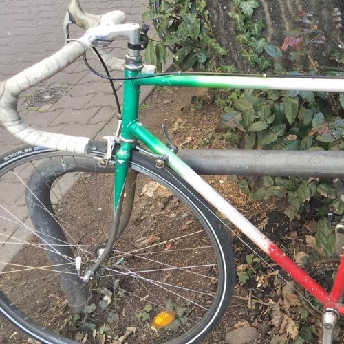 Bild: Fahrrad in rot, weiß, grünen Farben